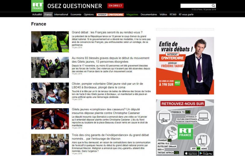 RT France Gilets Jaunes